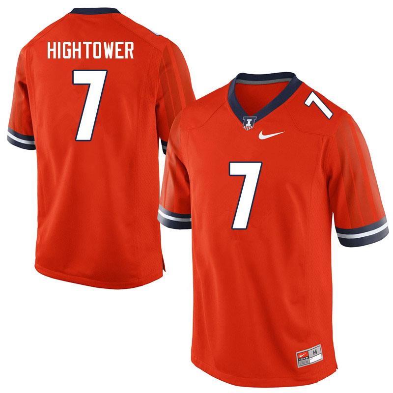 Men #7 Brian Hightower Illinois Fighting Illini College Football Jerseys Sale-Orange